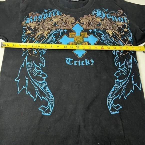 Vintage TEE TREE T-SHIRT BLACK GOTHIC STYLE SIZE L - Picture 6 of 10